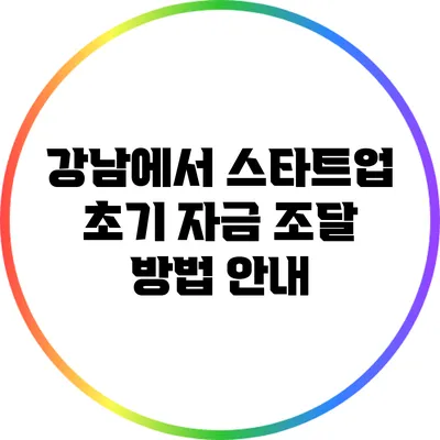 강남에서 스타트업 초기 자금 조달 방법 안내