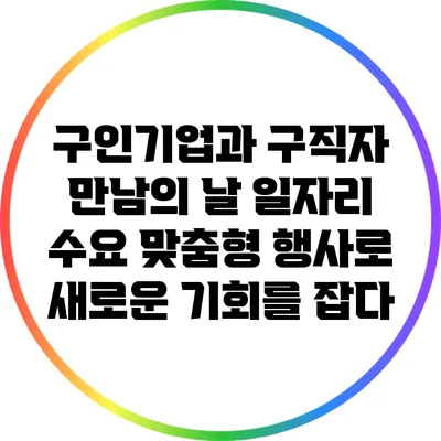 구인기업과 구직자 만남의 날: 일자리 수요 맞춤형 행사로 새로운 기회를 잡다