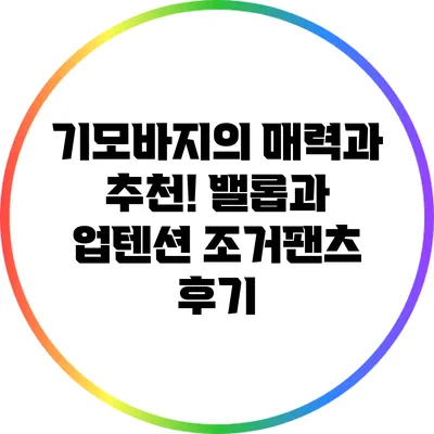 기모바지의 매력과 추천! 밸롭과 업텐션 조거팬츠 후기