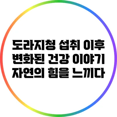 도라지청 섭취 이후 변화된 건강 이야기: 자연의 힘을 느끼다