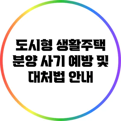 도시형 생활주택 분양 사기 예방 및 대처법 안내
