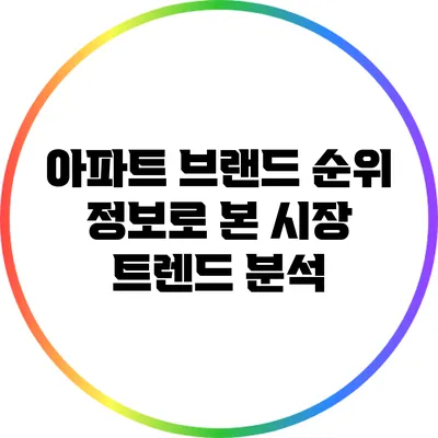아파트 브랜드 순위 정보로 본 시장 트렌드 분석