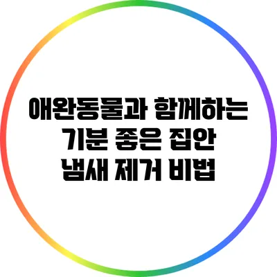 애완동물과 함께하는 기분 좋은 집안 냄새 제거 비법