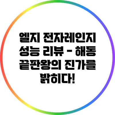 엘지 전자레인지 성능 리뷰 - 해동 끝판왕의 진가를 밝히다!