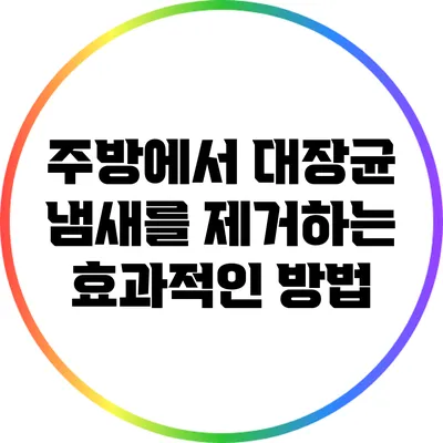주방에서 대장균 냄새를 제거하는 효과적인 방법