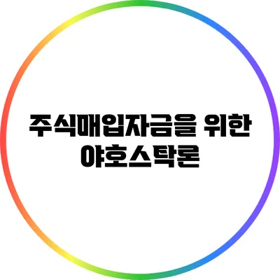 주식매입자금을 위한 야호스탁론