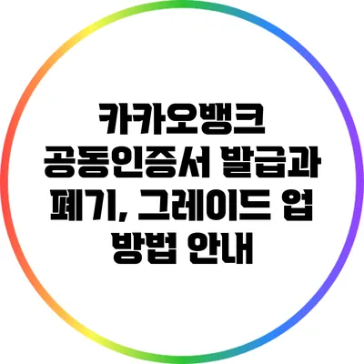카카오뱅크 공동인증서 발급과 폐기, 그레이드 업 방법 안내