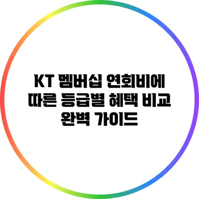 KT 멤버십 연회비에 따른 등급별 혜택 비교 완벽 가이드