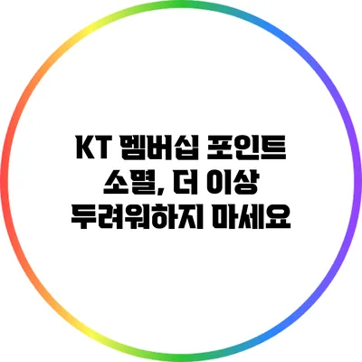 KT 멤버십 포인트 소멸, 더 이상 두려워하지 마세요