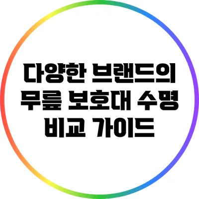 다양한 브랜드의 무릎 보호대 수명 비교 가이드