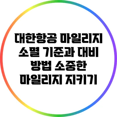 대한항공 마일리지 소멸 기준과 대비 방법: 소중한 마일리지 지키기