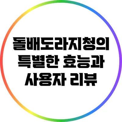 돌배도라지청의 특별한 효능과 사용자 리뷰