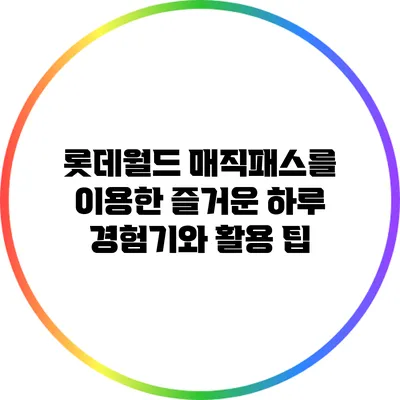 롯데월드 매직패스를 이용한 즐거운 하루 경험기와 활용 팁