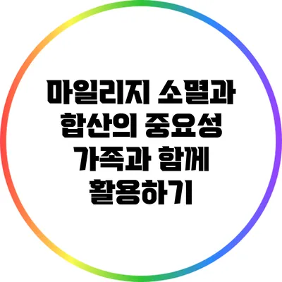 마일리지 소멸과 합산의 중요성: 가족과 함께 활용하기