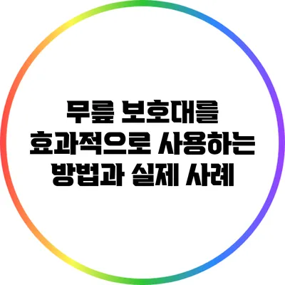 무릎 보호대를 효과적으로 사용하는 방법과 실제 사례