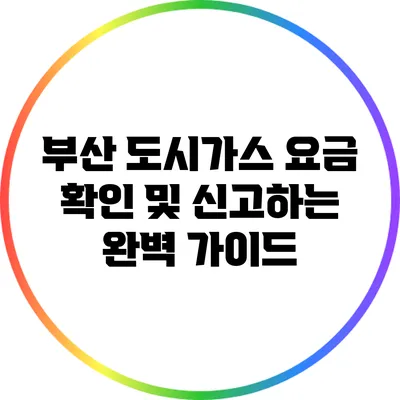 부산 도시가스 요금 확인 및 신고하는 완벽 가이드