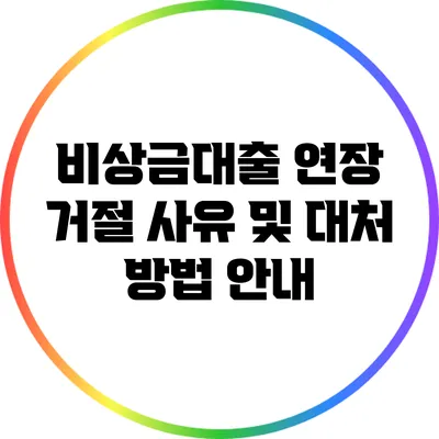 비상금대출 연장 거절 사유 및 대처 방법 안내