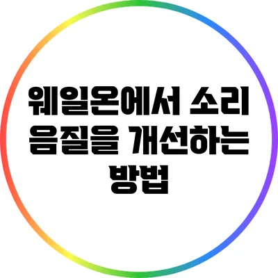 웨일온에서 소리 음질을 개선하는 방법