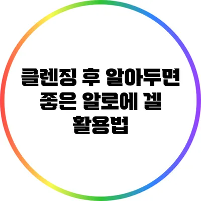 클렌징 후 알아두면 좋은 알로에 겔 활용법