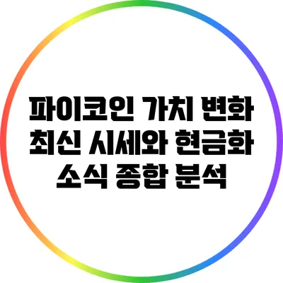 파이코인 가치 변화: 최신 시세와 현금화 소식 종합 분석