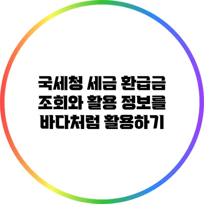 국세청 세금 환급금 조회와 활용: 정보를 바다처럼 활용하기