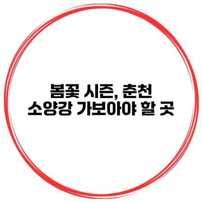 봄꽃 시즌, 춘천 소양강 가보아야 할 곳