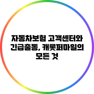 자동차보험 고객센터와 긴급출동, 캐롯퍼마일의 모든 것